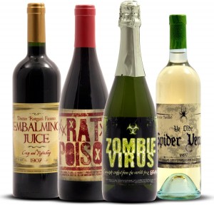 halloween bottle labels by morbid enterprises