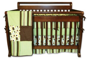 trend lab green and brown baby bedding set
