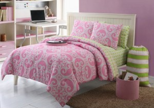 victoria classics pink and green bedding