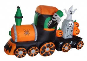 7 foot long skeletons inflatable halloween train