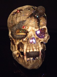 fiber optic skull scary halloween decorations