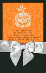 ib pumpkin halloween wedding invitations
