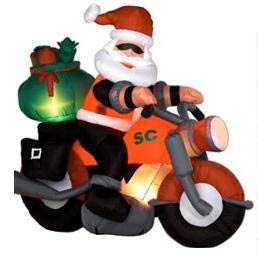 gemmy airblown inflatable santa on motorcycle