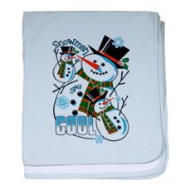 snowmen are cool christmas baby blankets