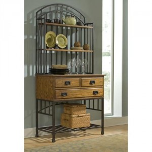 home styles oak hill bakers rack with drawers