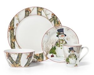 mossy-oak Christmas dinnerware set