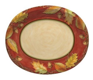 harvest oak leaf oval thanksgiving platters