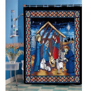 silent night christmas shower curtains