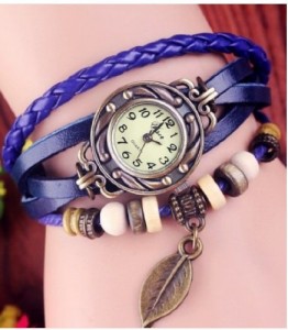 wawo quartz weave wrap around leather bracelet watches for women