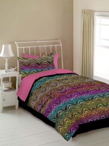 vertex rainbow zebra animal print bedding set