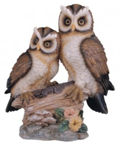 tan and brown owls figurine