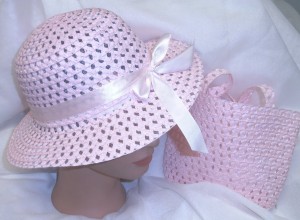 pink design r kidz easter bonnets for girls with matching pink handbag