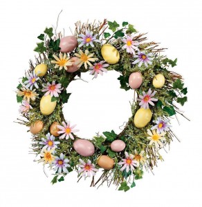 egg and daisy easter wreaths