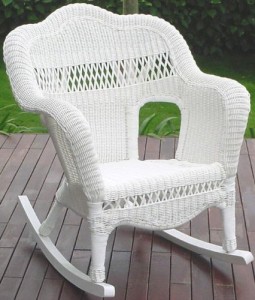 white resin wicker patio furniture outdoor rocker