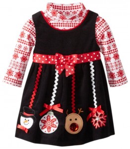 Bonnie Baby-Girls Infant Ornament Applique Corduroy Jumper Set