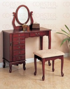 dressing table with mirror and stool