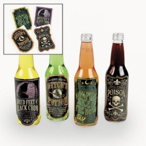 halloween bottle labels by century novelty