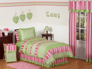 sweet jojo olivia pink and green bedding