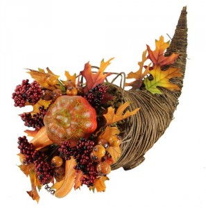autumn harvest cornucopia thanksgiving table decorations