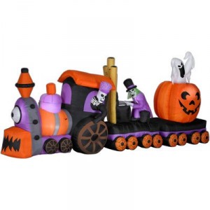animated 16 foot inflatable halloween train