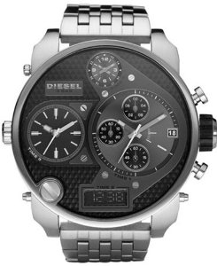 diesel big face watches for men silver