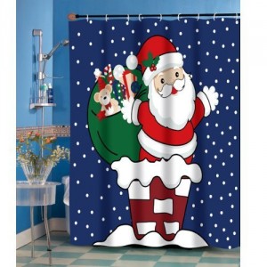 up on the rooftop christmas shower curtains