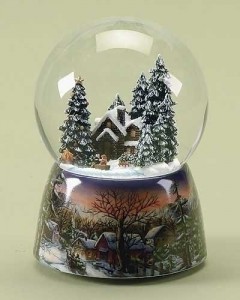 roman inc. musical christmas snow globes