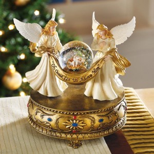 collections etc. musical christmas snow globe