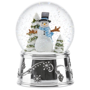 reed-barton christmas snow globe snowman