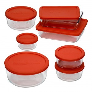14 piece pyrex glass storage containers with lids