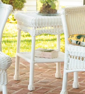 all weather white resin patio furniture end table