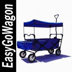 blue easy go on the edge folding wagon