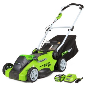 greenworks g-max best electric cordless lawn mower