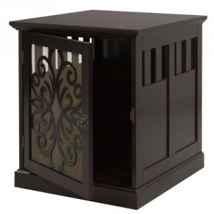 small wooden end table pet cage dog crate furniture