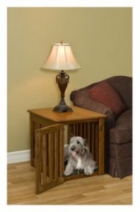 wooden end table dog crate furniture