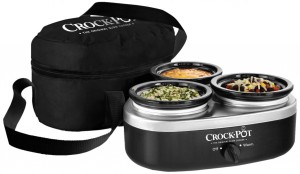 Crock-Pot SCRMTD307-DK 16-Ounce Little Triple Dipper, Silver and Black